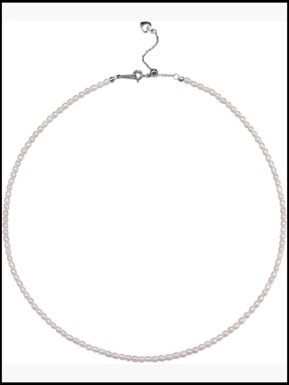 Tiny Freshwater Pearl Choker Necklace 16in Gold Plated Bolo Lock